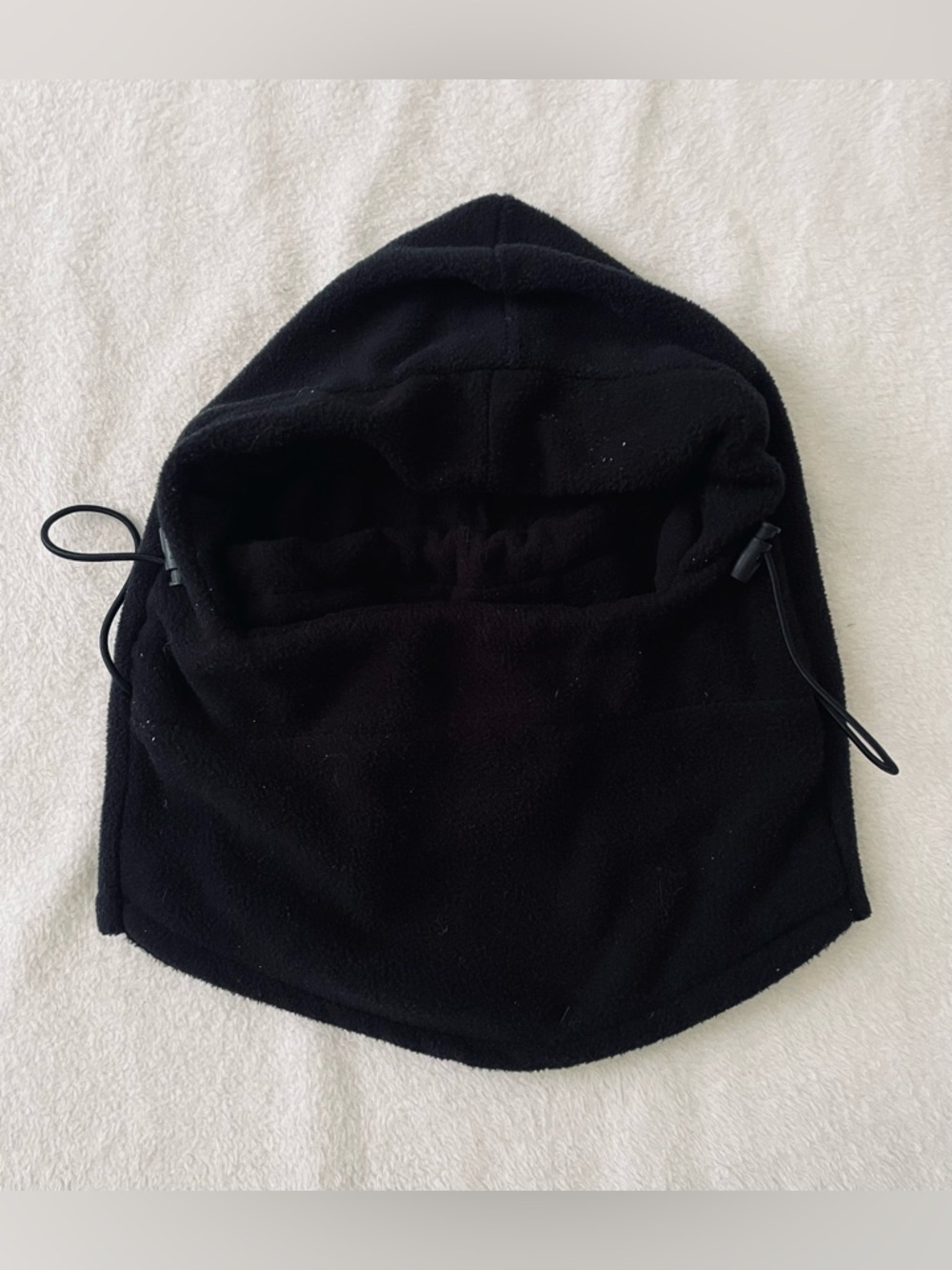 Balaclava Hoodie Black Multipurpose Thermal Warm Fleece Face Mask Drawstring